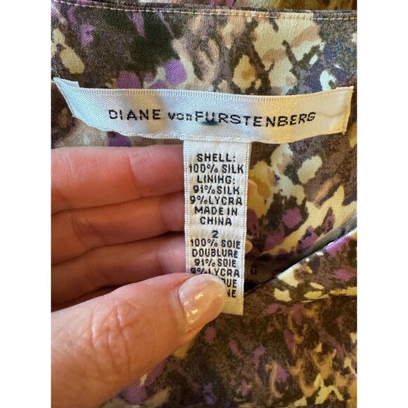 Diane Von Furstenberg Skirt Women 2 Brown Silk Snakeskin Sequins Tiered Mini - Picture 5 of 8